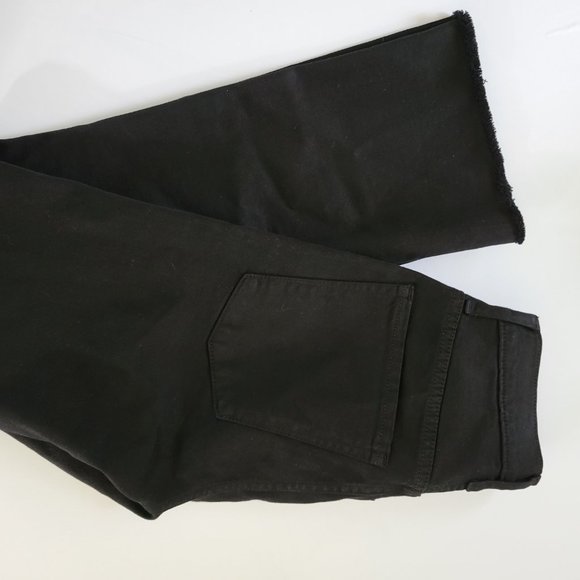 NOBODY Denim Belle High Rise Flare Crop Distressed Torn Jean, Black - Picture 14 of 15